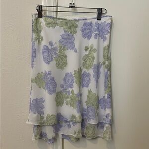 Ann Taylor Floral Layered Midi Skirt
